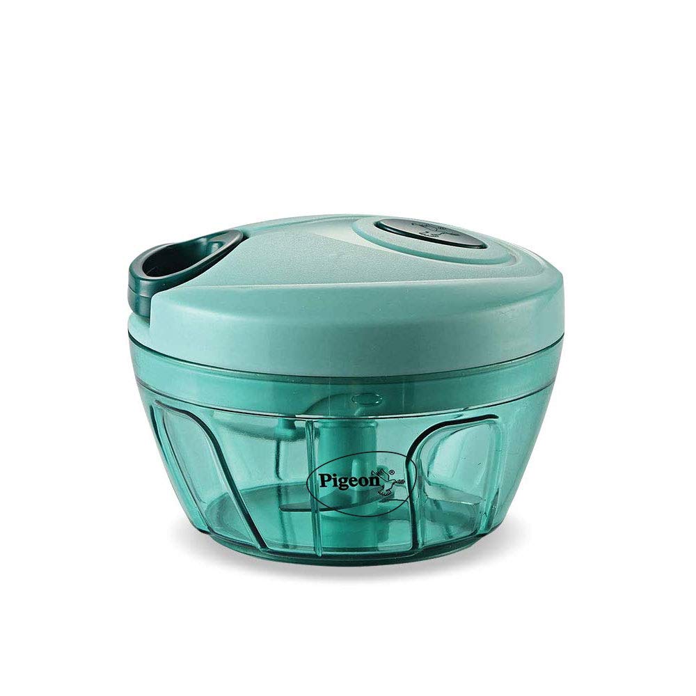 Pigeon Polypropylene Mini Handy and Compact Chopper with 3 Blades for Effortlessly Chopping Vegetables and Fruits for Your Kitchen (Green, 400 ml) - 12420