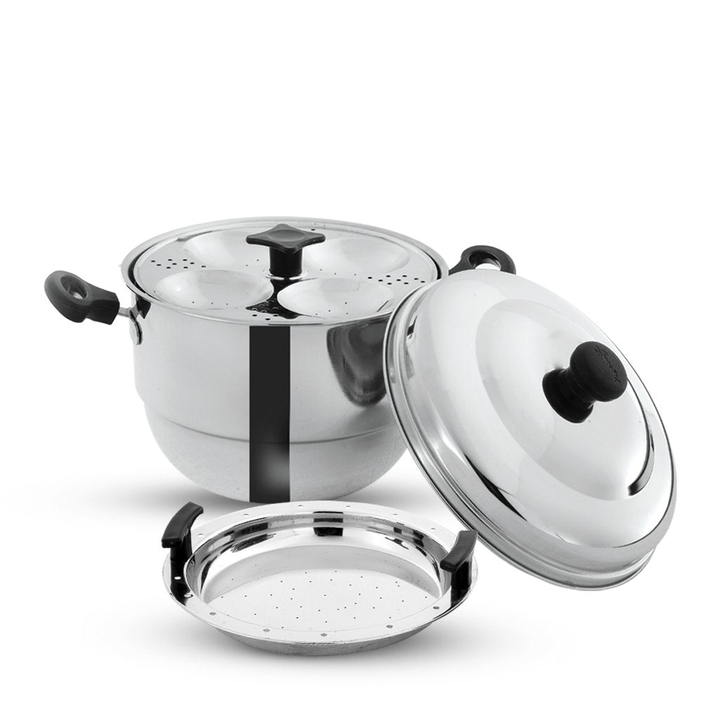 Pigeon Hot-16 Stainless Steel Idly Cooker Pot | Idli Pot With Steamer Plate - 50094