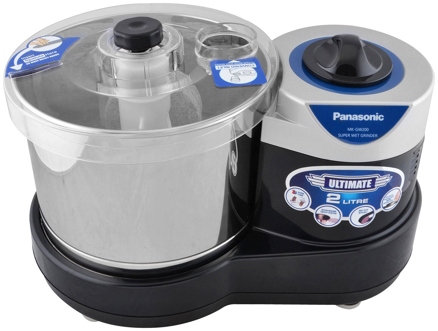 Panasonic MK-GW200 240W Tabletop Wet Grinder - Black