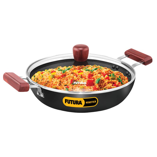Hawkins Futura Non-Stick Cook and Serve Frying Pan With Glass Lid 3 Litres | 28cms - NCF 28G