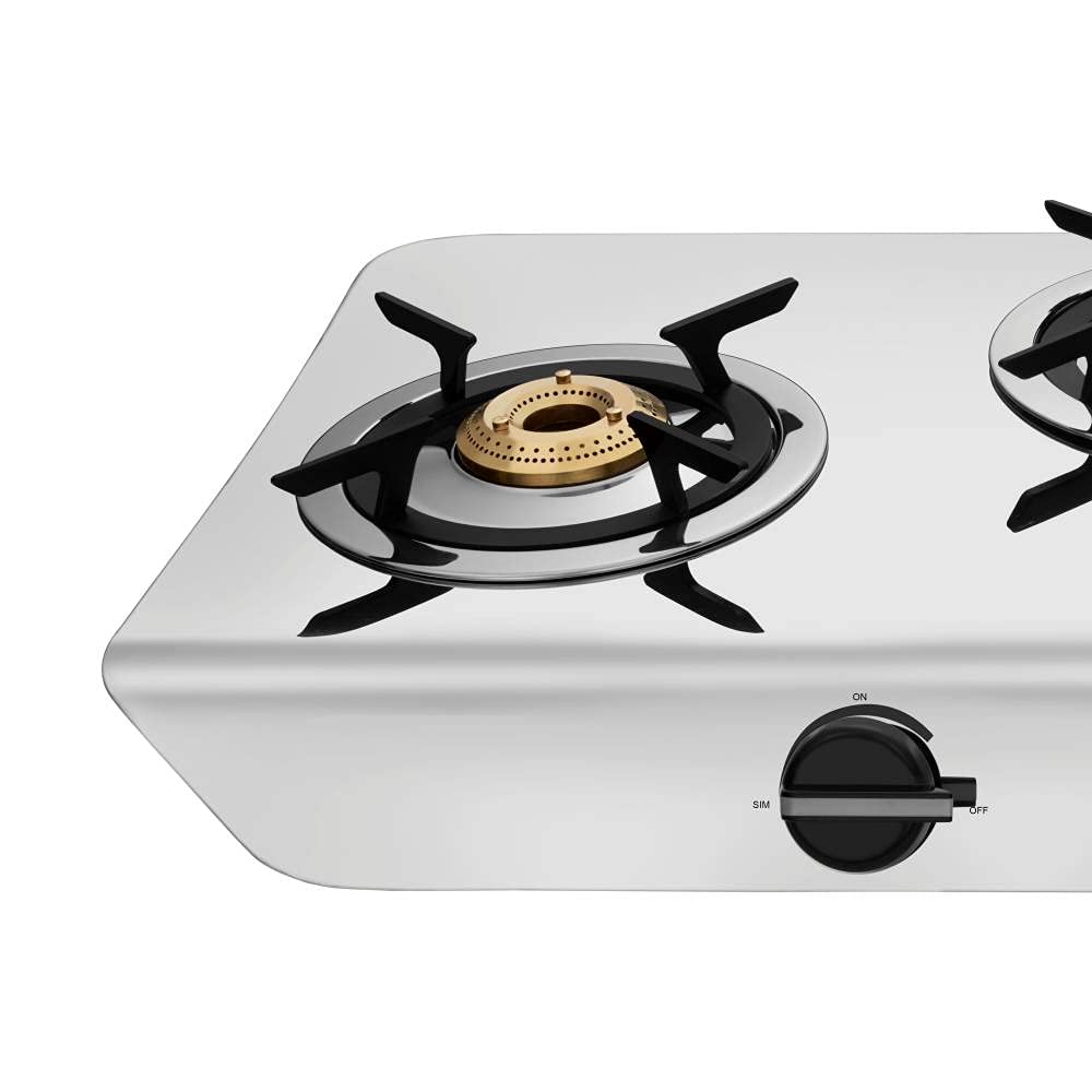 Preethi Stylo Steel Slim 3 burner Stainless Steel Gas Stove, Manual Ignition - SSGS011