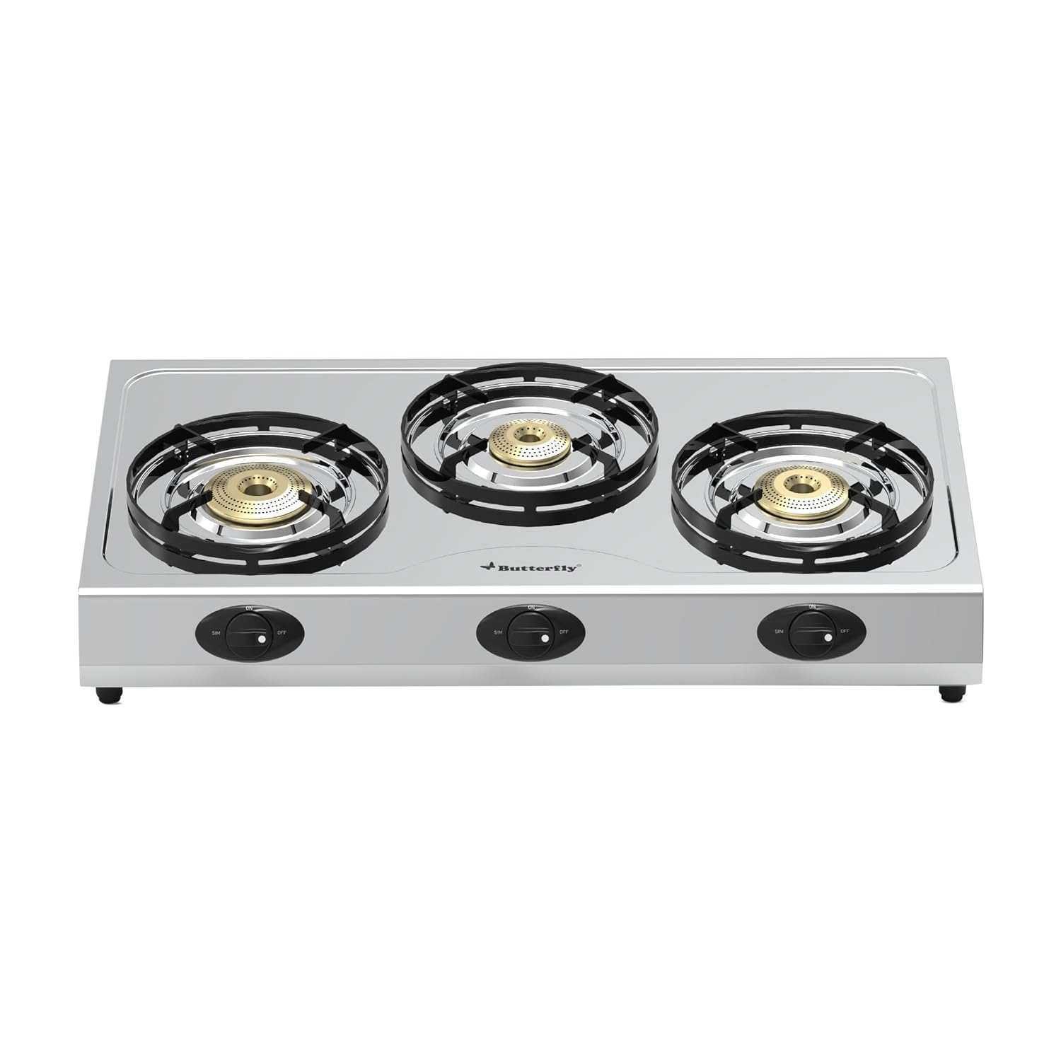 Sunshine Burner Gas Stove Ss SUNSHINE VT3 Stainless Steel, ISI