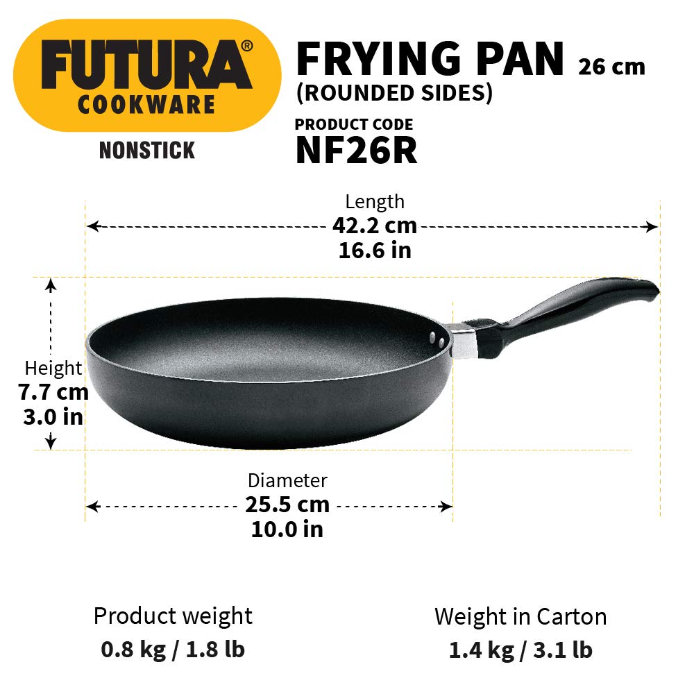 Hawkins Futura Non-stick Fry Pan 26cms, 3.25mm, Rounded Sides - NF 26R