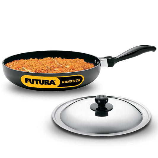 Hawkins Futura Non-stick Fry Pan With Stainless Steel Lid 26cms, 3.25mm, Rounded Sides - NF 26RS