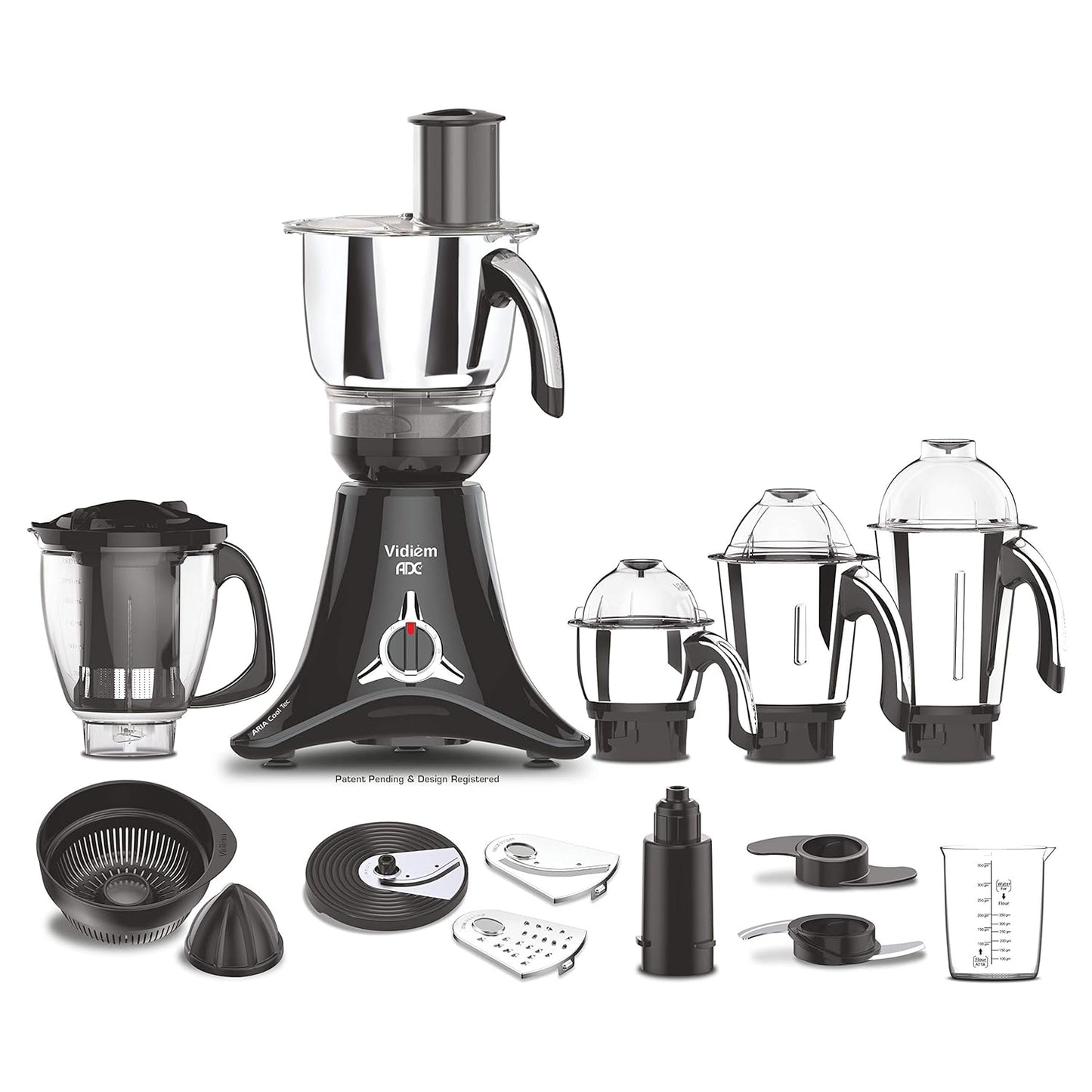 Vidiem ADC 750 watts with 5 Jar in-1 Juicer Mixer Grinder | 5 Leakproof Jars with self-lock,for Wet and Dry Spices,Chutneys and Curries | 5 Year Warranty