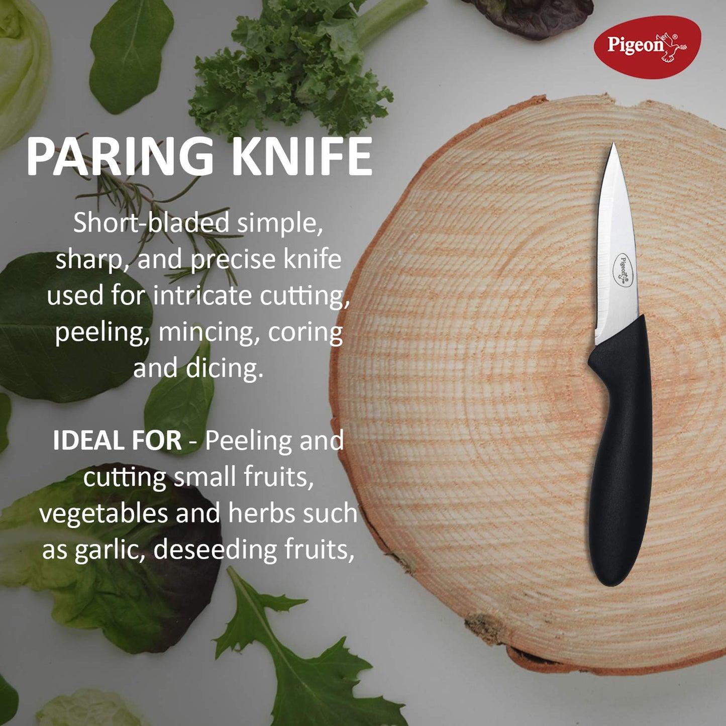 Pigeon Stainless Steel Knife Set 3 Pcs, Black - 12138-BK