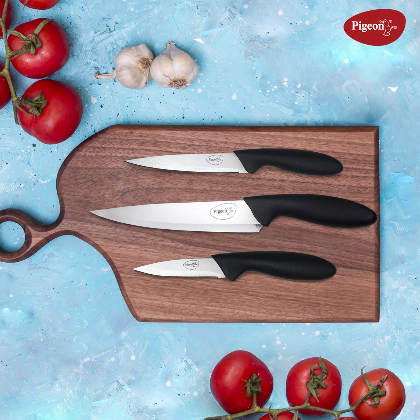 Pigeon Stainless Steel Knife Set 3 Pcs, Black - 12138-BK