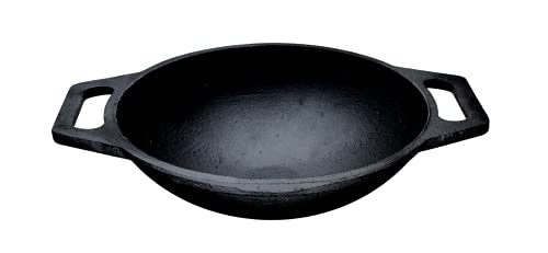 Classic Preseasoned Cast Iron Kadhai 10 inches | 26 cm