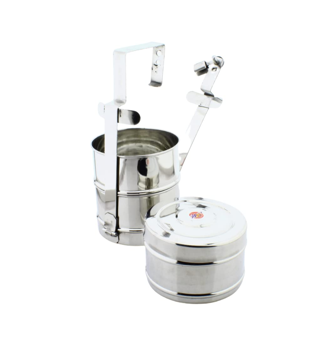 Stainless Steel 3 Tier Lunch Carrier | Tiffin Box (Size: 9x3)