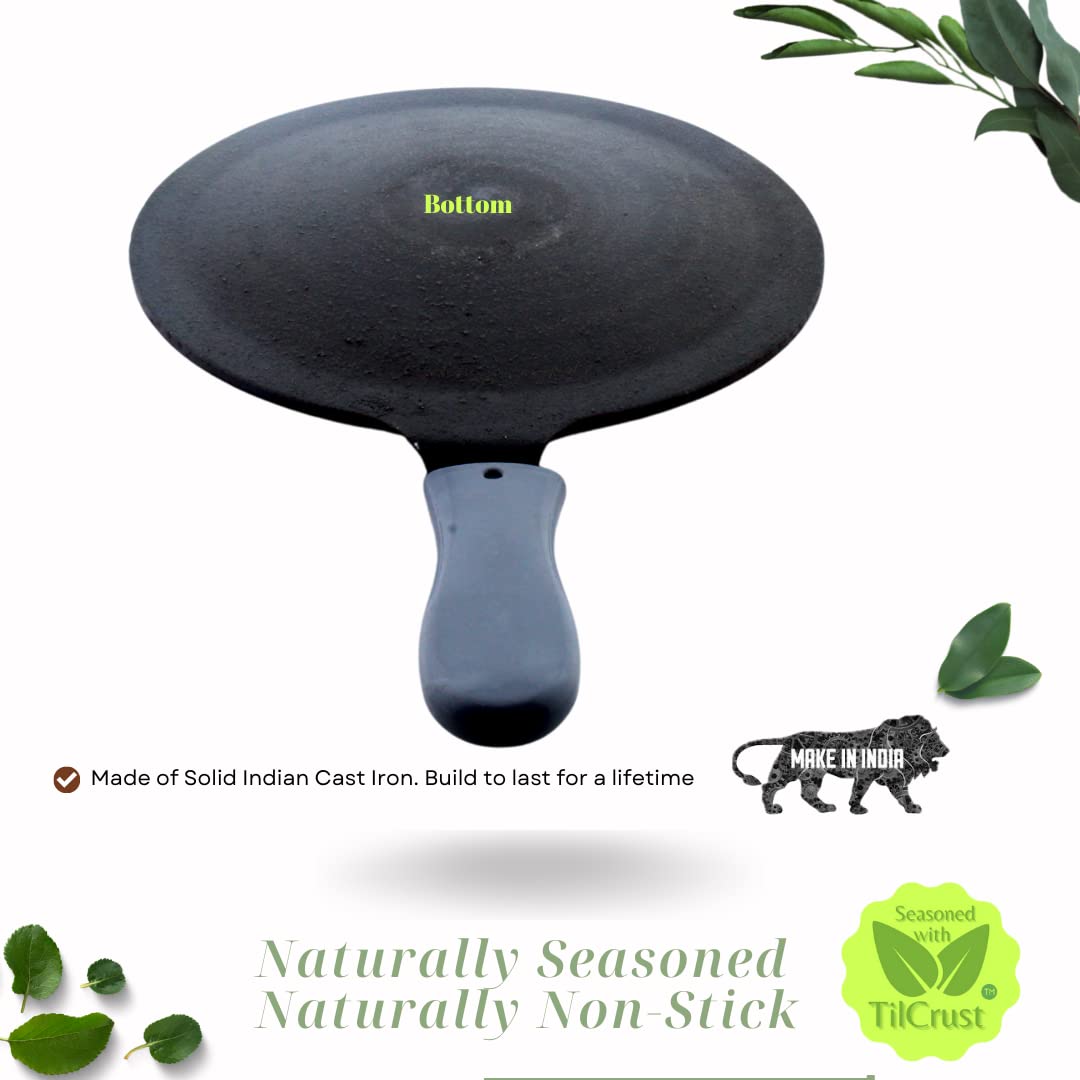 Cast Iron Concave Roti Tawa | ButterMold Unicorn | Pre-Seasoned Diameter 10.5 inches