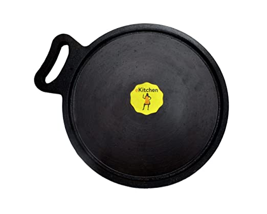 eKitchen Pre-Seasoned Cast Iron Dosa Tawa - 10 inches