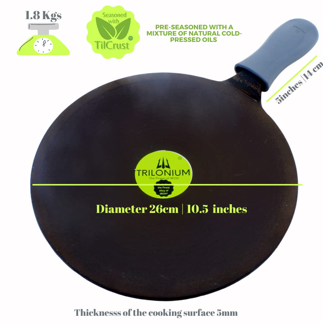 Cast Iron Concave Roti Tawa | ButterMold Unicorn | Pre-Seasoned Diameter 10.5 inches
