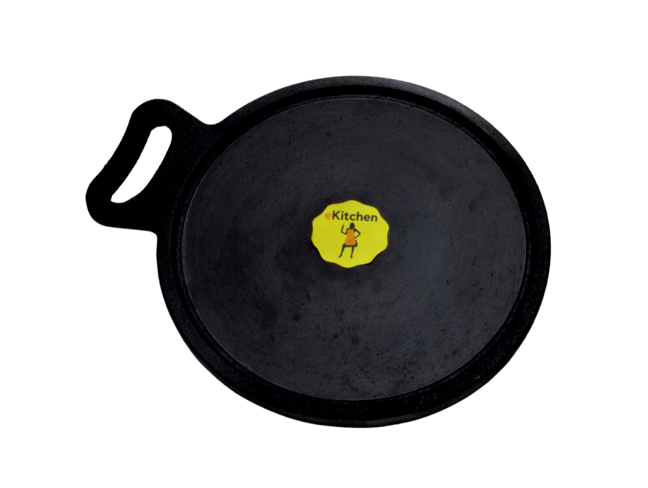 eKitchen Pre-Seasoned Cast Iron Dosa Tawa - 10 inches