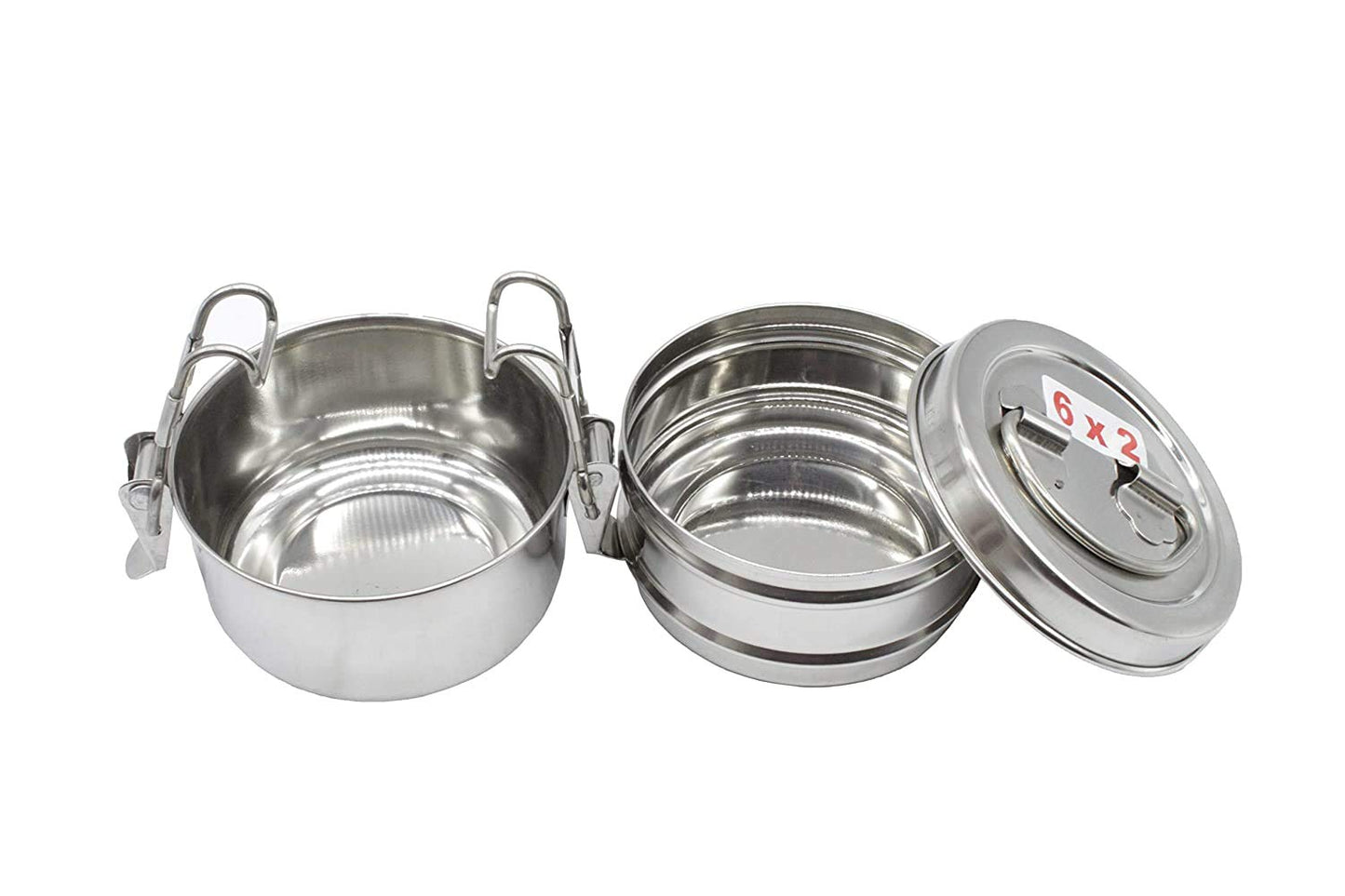 Stainless Steel Lunch Box | Tiffin Box 2 Tier (Size: 6x2)