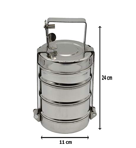 Stainless Steel 3 Tier Lunch Carrier | Tiffin Box - Tall