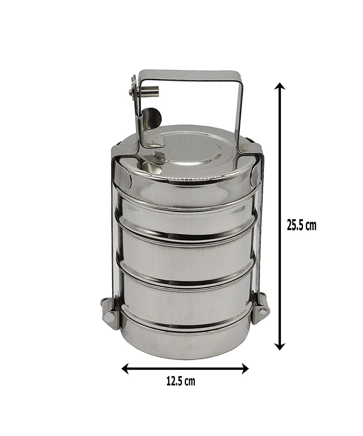 Stainless Steel 3 Tier Lunch Carrier | Tiffin Box - Wide