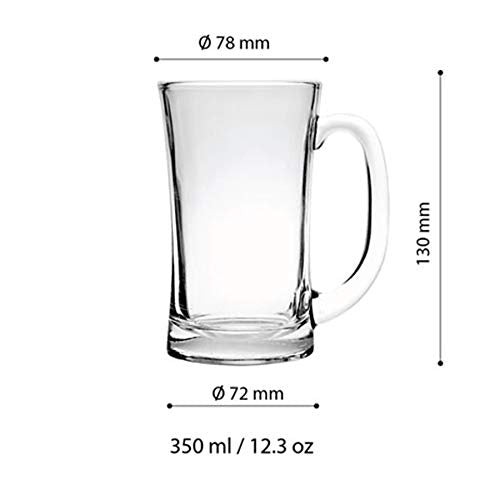Glass Beer | Juice Mugs 350ml (Set of 4 Pcs)