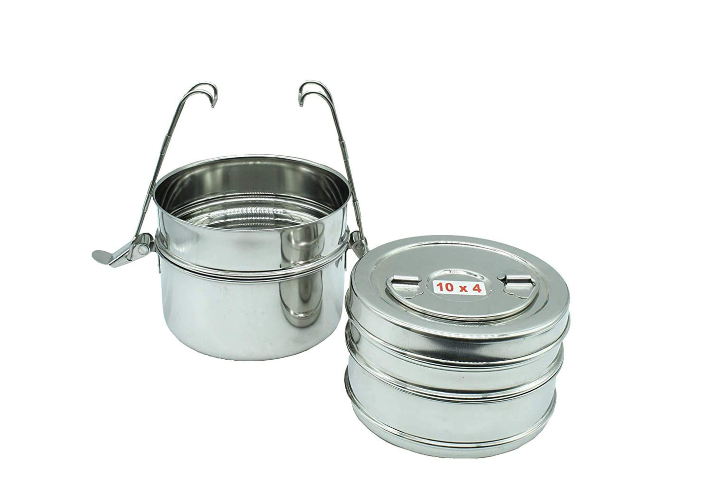 Stainless Steel 4 Tier Lunch Box | Tiffin Box (Size: 10x4)