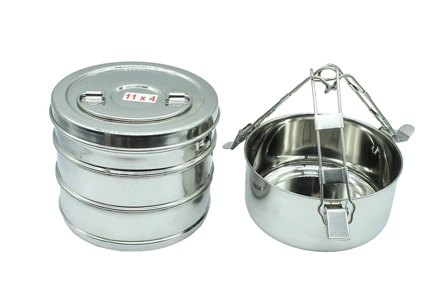 Stainless Steel Lunch Box | Tiffin Box 4 Tier (Size: 11x4)