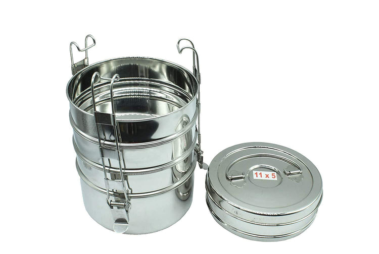 5 Tier Stainless Steel (Size: 11x5) Lunch Box | Tiffin Box