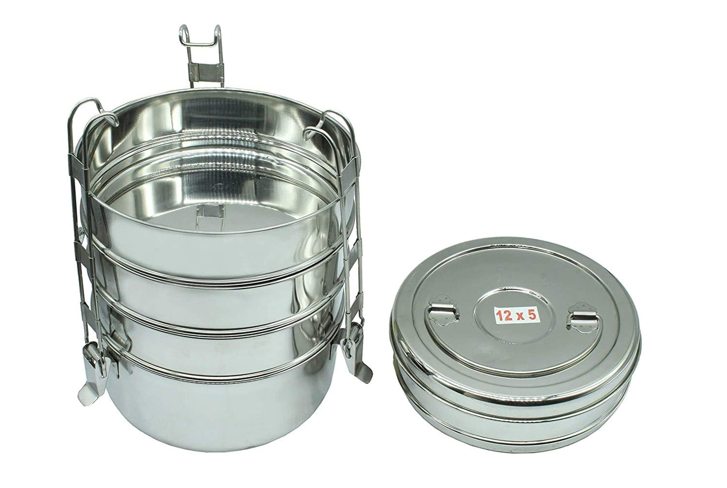 Stainless Steel 5 Tier Lunch Box | Tiffin Box (Size: 12x5)