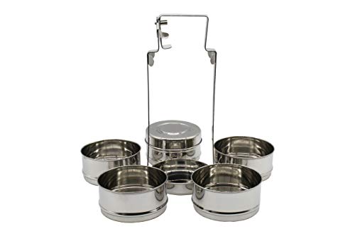 5 Tier Stainless Steel Lunch Carrier | Tiffin Box - Tall