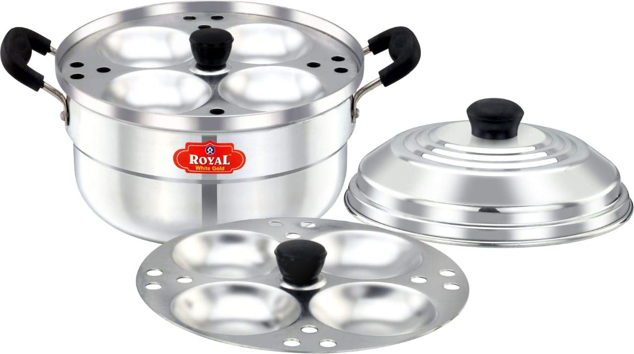 Aluminium 2 Plates Idli Cooker | Steamer - 8 Idlies