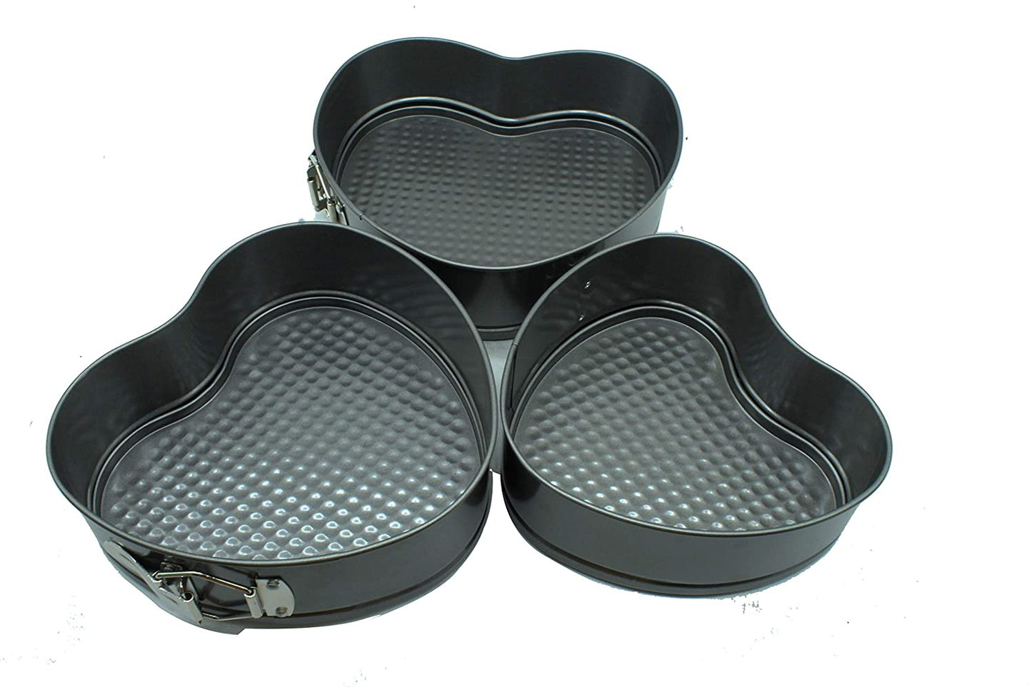 Carbon Steel Heart Shape Cake Mould | Baking Pan (Set of 3 Pcs)