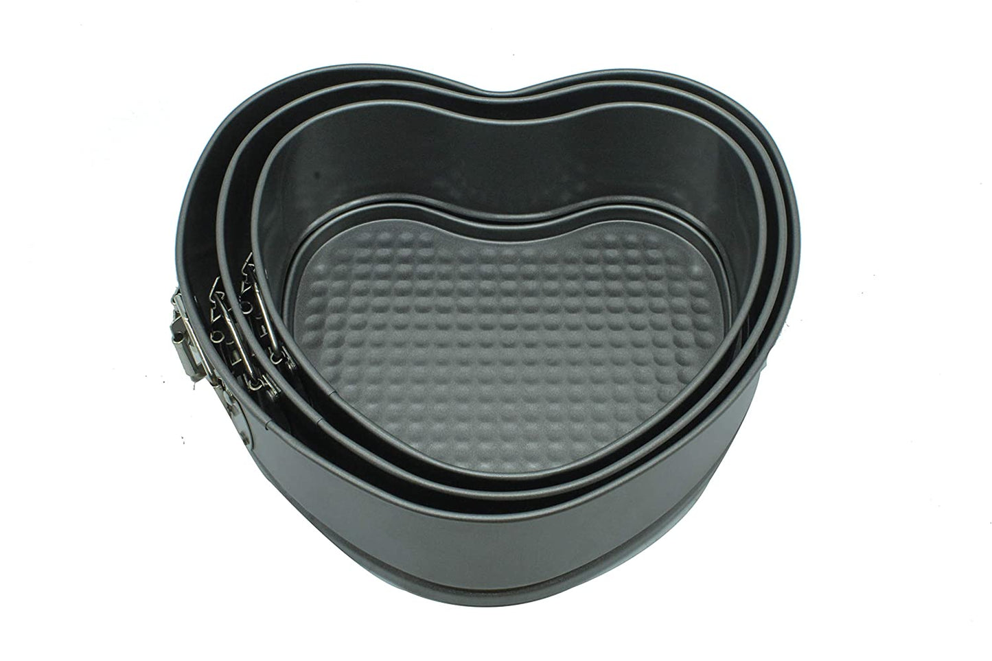Carbon Steel Heart Shape Cake Mould | Baking Pan (Set of 3 Pcs)