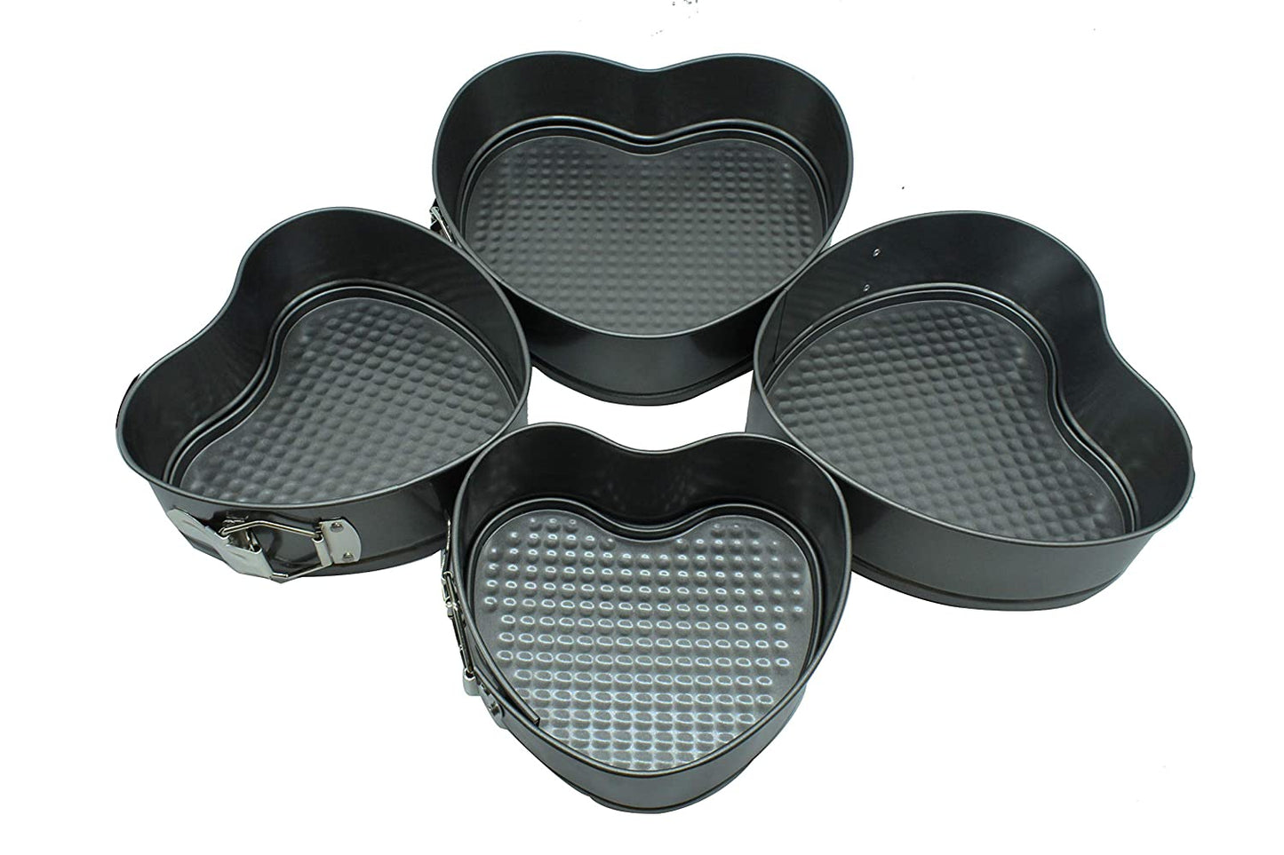 Carbon Steel Heart Shape Cake Mould | Baking Pan (Set of 4 Pcs)