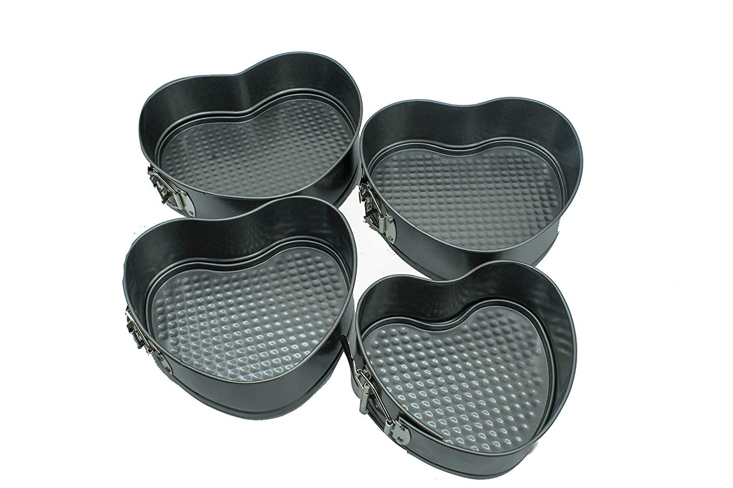 Carbon Steel Heart Shape Cake Mould | Baking Pan (Set of 4 Pcs)