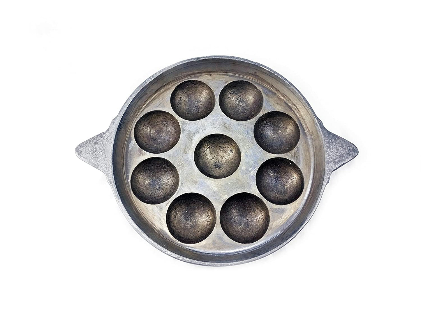 Cast Iron Pre-Seasoned Induction Compatible Paniyaram Pan 21cm Induction Compatible