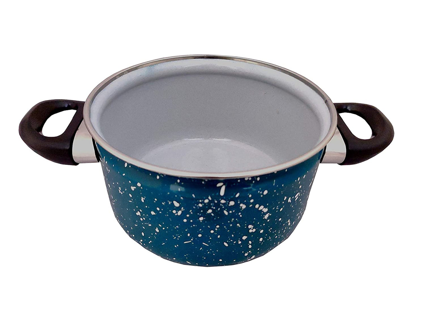 Cook and Serve Carbon Steel Enamel Pot 1.2Ltr (Aqua Blue)