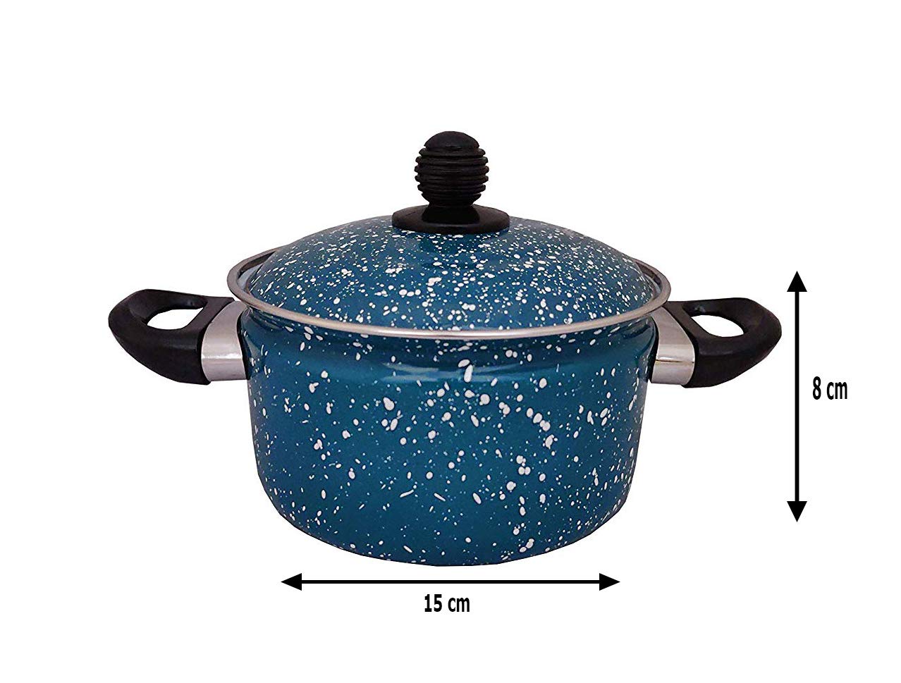 Cook and Serve Carbon Steel Enamel Pot 1.2Ltr (Aqua Blue)