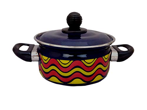 Cook and Serve Carbon Steel Enamel Pot 1.2Ltr (Navy Blue)