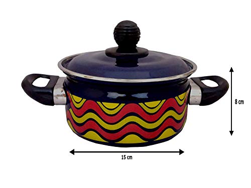 Cook and Serve Carbon Steel Enamel Pot 1.2Ltr (Navy Blue)