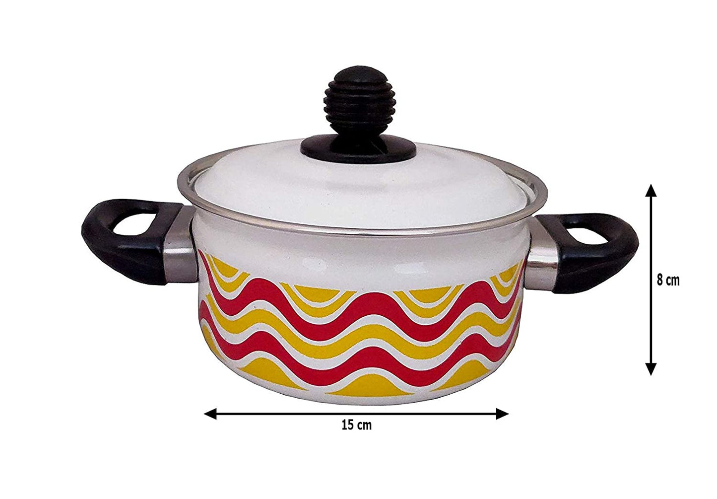 Cook and Serve Carbon Steel Enamel Pot 1.2Ltr (White)