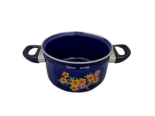 Cook and Serve Carbon Steel Enamel Pot 2500ml (Blue)