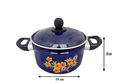 Cook and Serve Carbon Steel Enamel Pot 2500ml (Blue)
