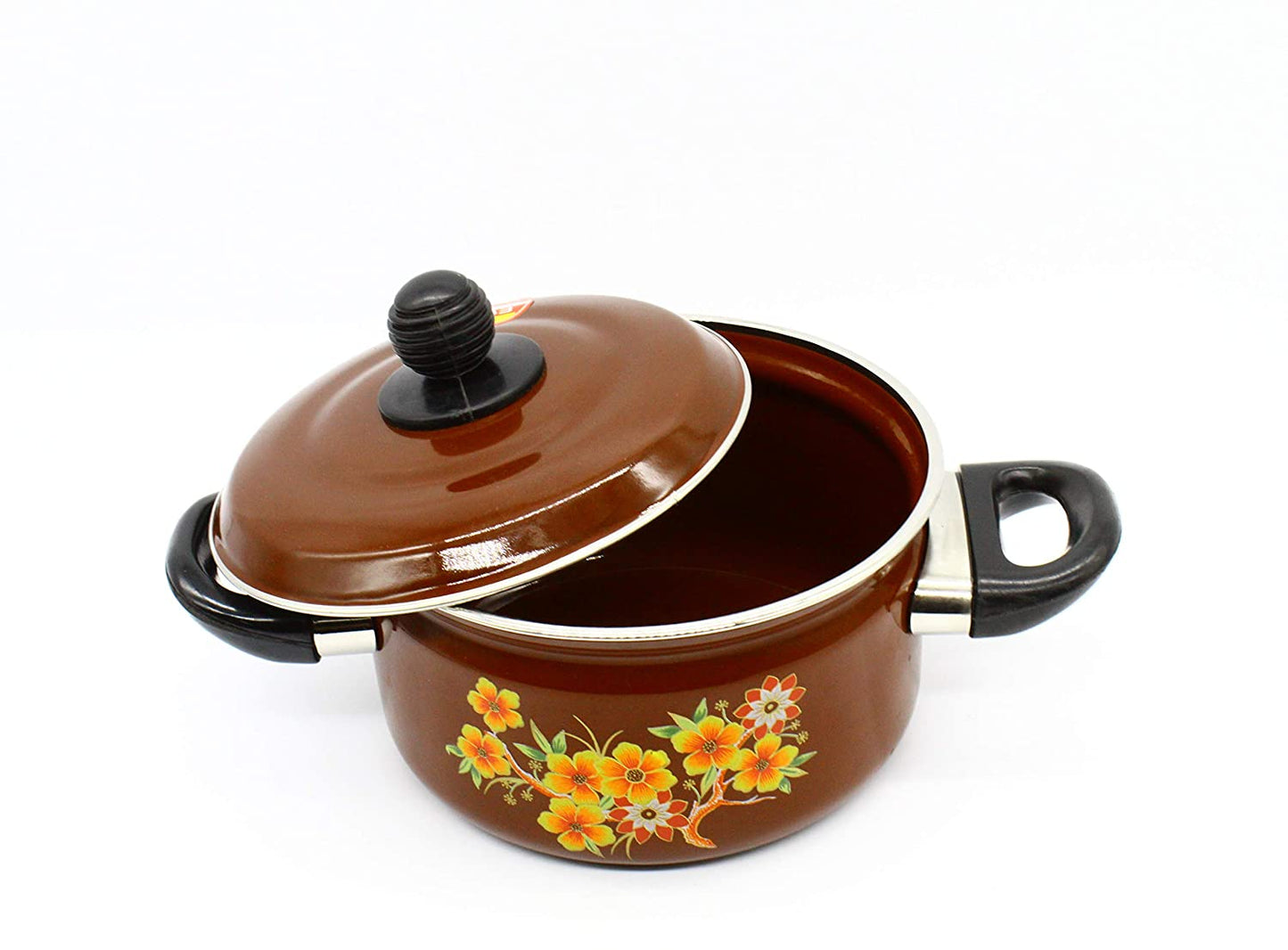 Cook and Serving Carbon Steel Enamel Pot 2500ml (Brown)