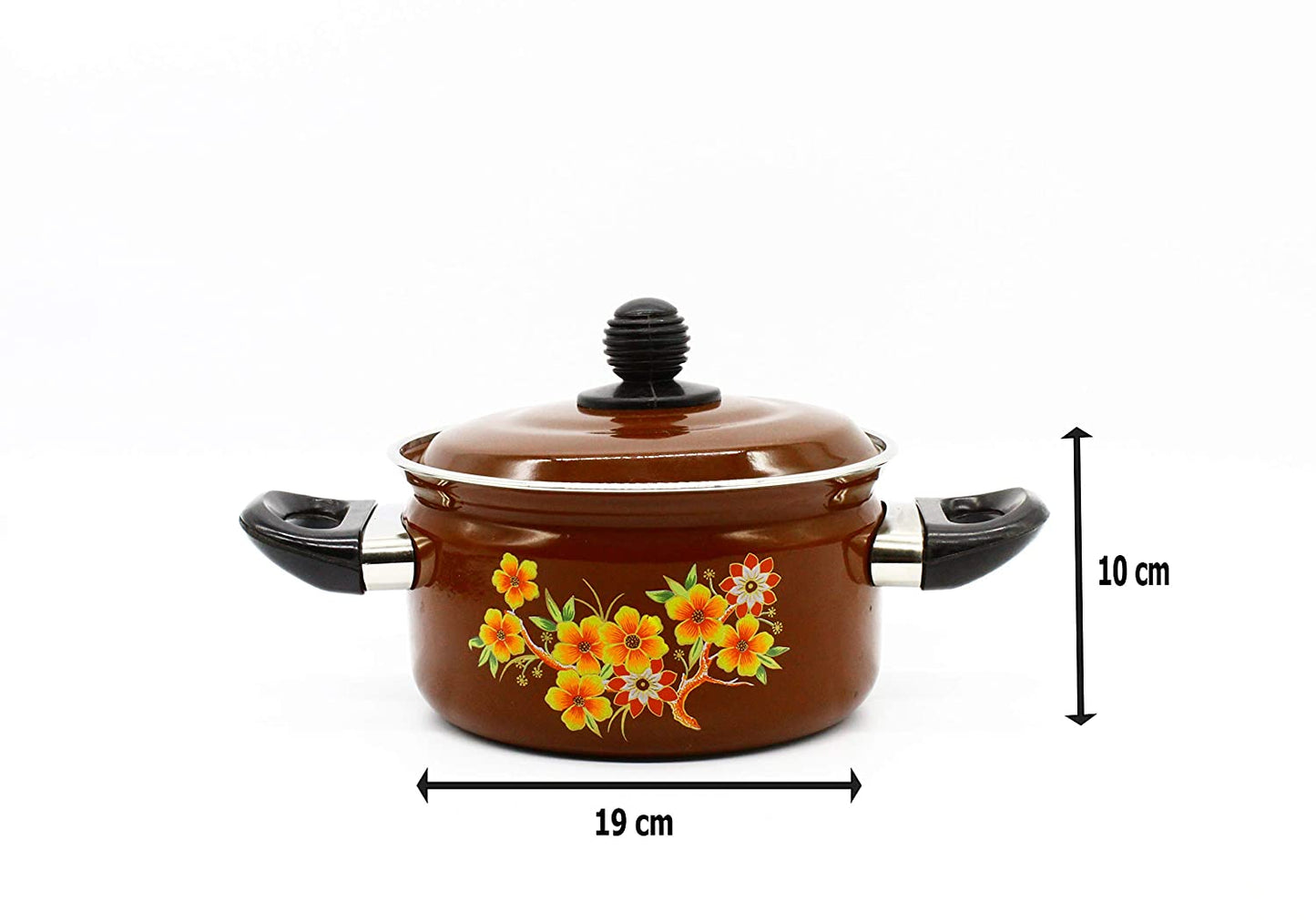 Cook and Serving Carbon Steel Enamel Pot 2500ml (Brown)