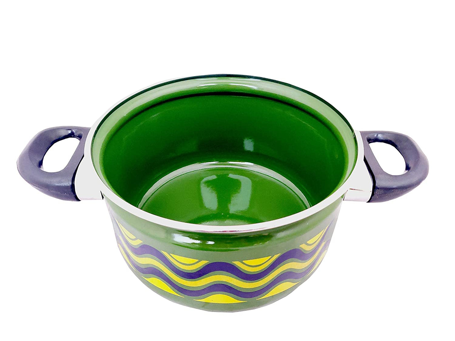 Cook and Serving Carbon Steel Enamel Pot 2500ml (Green)