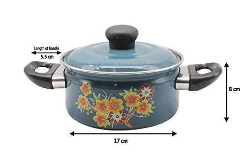 Eternal Carbon Steel Cook and Serve Enamel Pot 1.5 litres (Blue Green)