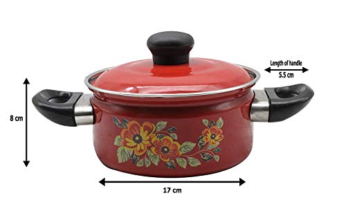 Eternal Carbon Steel Cook and Serve Enamel Pot 1.5 litres (Red)