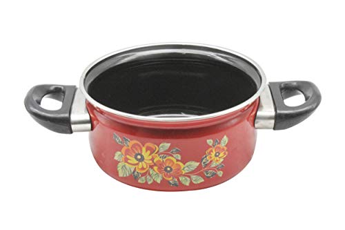 Eternal Carbon Steel Cook and Serve Enamel Pot 1.5 litres (Red)