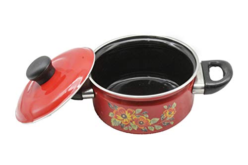 Eternal Carbon Steel Cook and Serve Enamel Pot 1.5 litres (Red)
