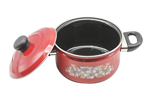 Eternal Carbon Steel Cook and Serve Enamel Pot 2.5 litres (Red)