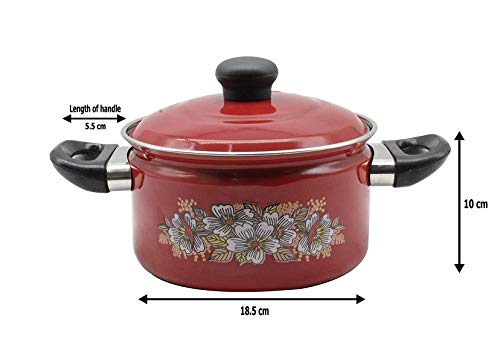 Eternal Carbon Steel Cook and Serve Enamel Pot 2.5 litres (Red)