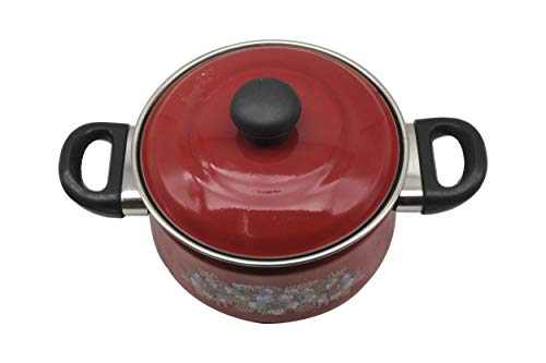 Eternal Carbon Steel Cook and Serve Enamel Pot 2.5 litres (Red)