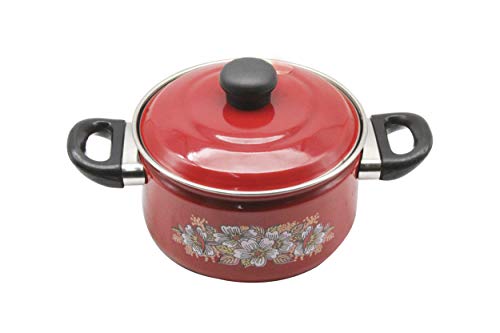 Eternal Carbon Steel Cook and Serve Enamel Pot 2.5 litres (Red)